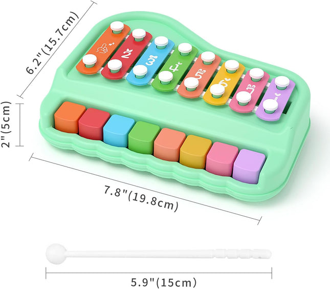 Kids Piano Xylophone Musical Instrument with 8 Colorful Keys for Learning