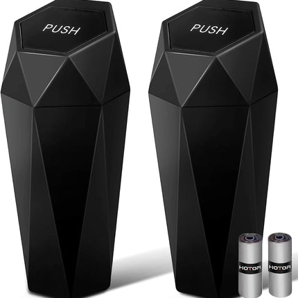 Car Trash Can with Lid – 2-Pack, Leakproof Vehicle Garbage Can with 30 Trash Bags