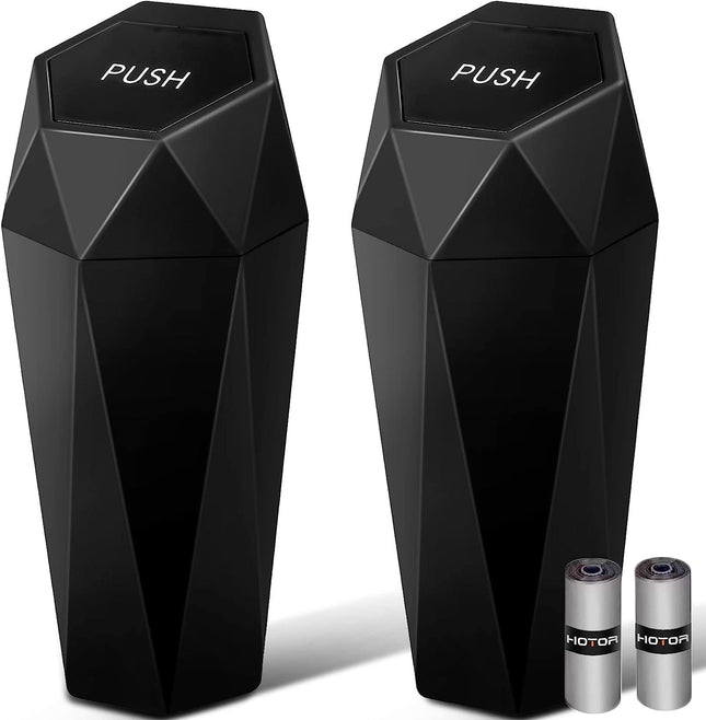 Car Trash Can with Lid – 2-Pack, Leakproof Vehicle Garbage Can with 30 Trash Bags