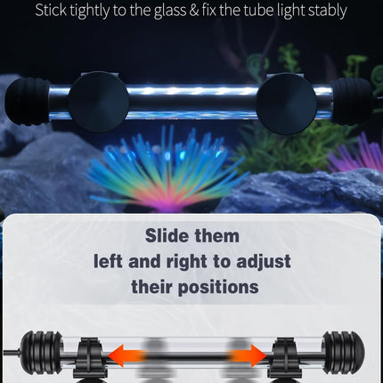 1.8W Aquarium LED Light 7.5 Inch Submersible Multicolour Fish Tank Light with Timer