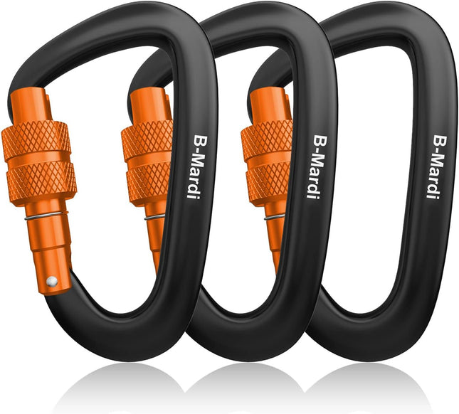 12kN Heavy Duty Locking Carabiner Clip Camping Hiking Hammock Dog Leash