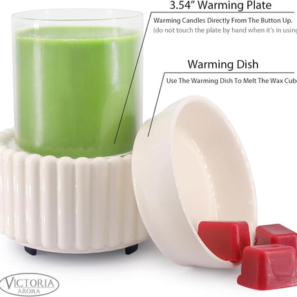Ceramic Wax Melt Warmer – 3-in-1 Electric Scented Wax Burner for Home