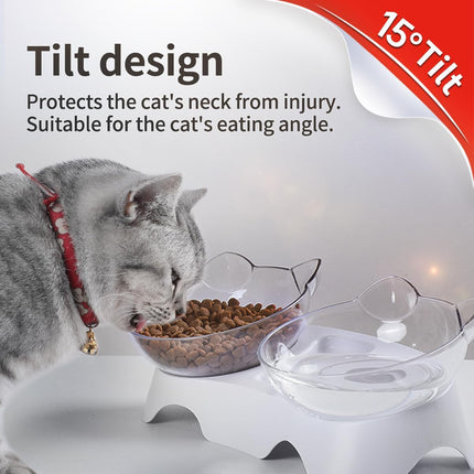 Elevated Cat Bowls – Tilted Anti-Vomiting Bowl for Cats, Puppies & Bunnies