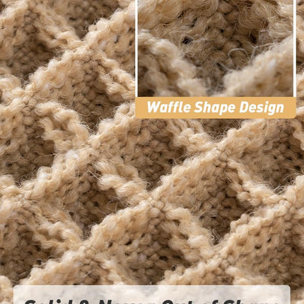 Waffle Bath Mat 17x24", Ultra Absorbent Non-Slip Quick Dry Bathroom Rug, Brown