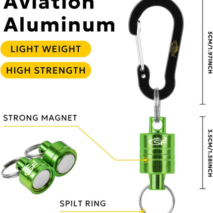 Magnetic Net Release – Keychain Fly Fishing Net Retractor with Lanyard