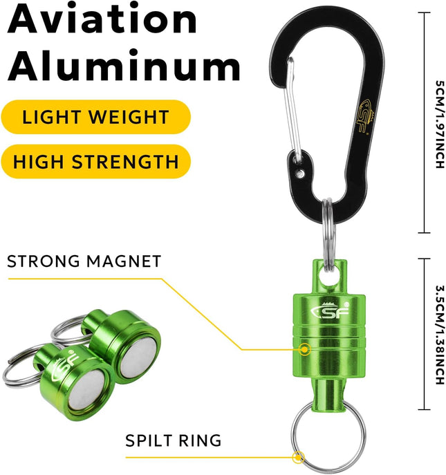 Magnetic Net Release – Keychain Fly Fishing Net Retractor with Lanyard