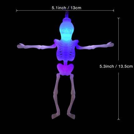 10FT 20LED Skeleton String Lights, Battery Powered, 2 Modes, Halloween Indoor Outdoor
