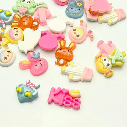 100PCS Mixed Flatback Resin Buttons for Scrapbooking DIY Craft Projects