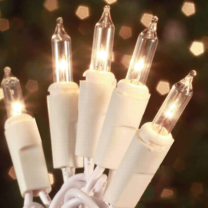 100 Count Mini Clear Christmas Lights 21ft – White Wire String Lights for Indoor/Outdoor