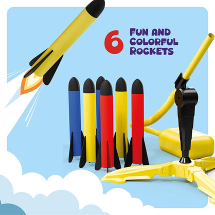 Rocket Launcher for Kids Outdoor Toy with Foam Rockets Ages 3-8 Years