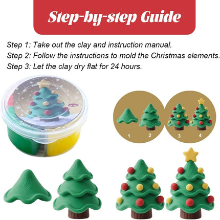 Christmas Stocking Stuffer Air Dry Clay Kit 12 Cups 8 Tools DIY Ornaments