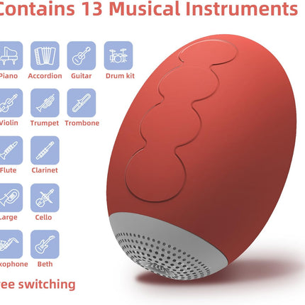 Mini 5-Key Electronic Keyboard Piano, Pocket Keytar with 13 Instruments, Red