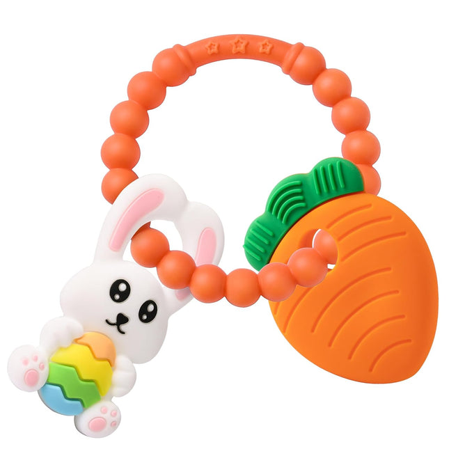 Easter Bunny Teething Toys – Silicone Egg & Carrot Baby Teether Gifts