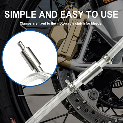 2PCS Brake Bleeder Hose with One-Way Check Valve, Motorcycle Clutch Brake Bleeding Tool