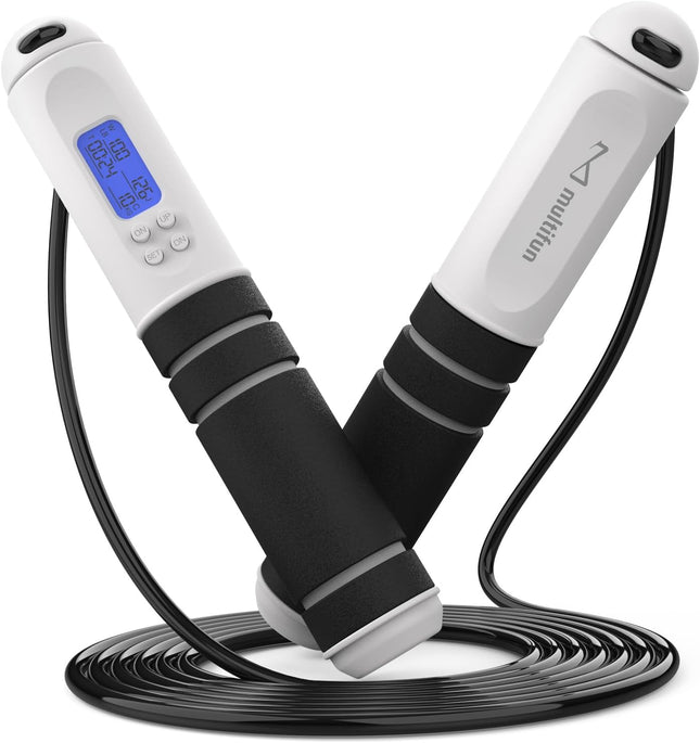 Digital Jump Rope with Smart Counter, Timer & Adjustable Speed Rope System