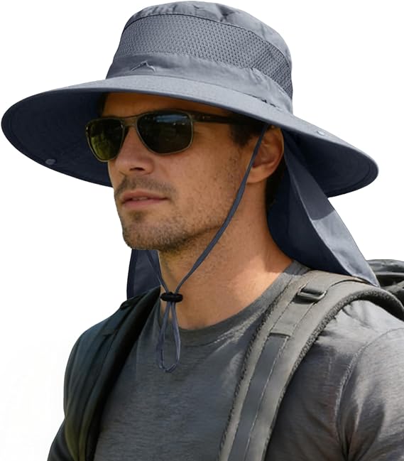 Sun Hat with Neck Flap for Fishing, Hiking & Safari – UPF 50+ Waterproof