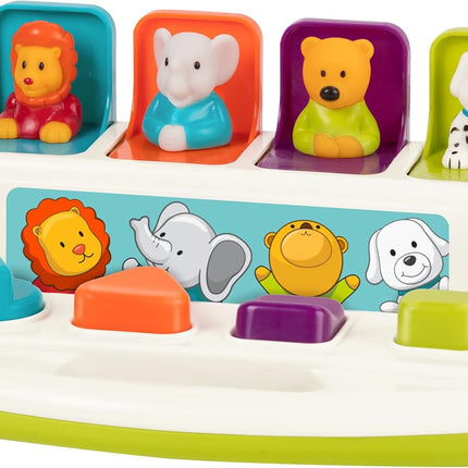 Cause-and-Effect Toy with Buttons & Colors, Pop-Up Animal Game for 18+ Months
