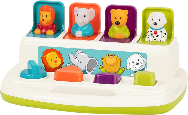 Cause-and-Effect Toy with Buttons & Colors, Pop-Up Animal Game for 18+ Months