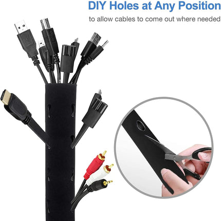4-Pack Wire Hider Sleeve – 19–20" Flexible Cable Organizer for Electronics