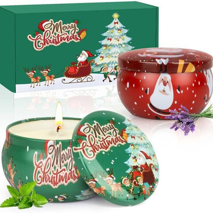 2-Pack Christmas Scented Candles – Aromatherapy Soy Candles for Women