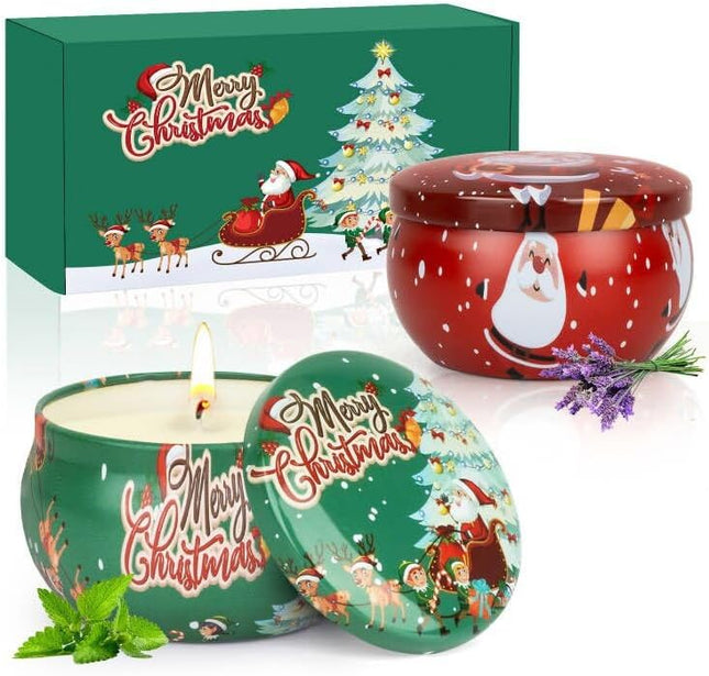 2-Pack Christmas Scented Candles – Aromatherapy Soy Candles for Women