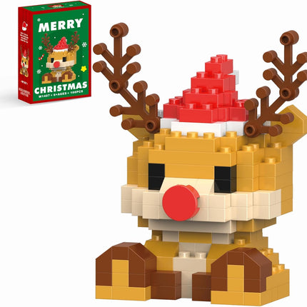 Christmas Reindeer Building Blocks – Compatible with Lego, Holiday Toy Gift for Kids