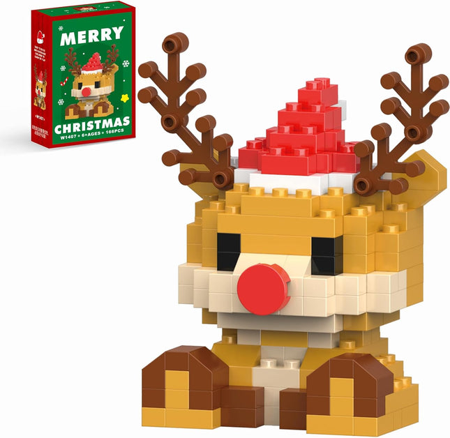 Christmas Reindeer Building Blocks – Compatible with Lego, Holiday Toy Gift for Kids