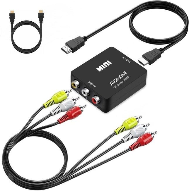 HDMI Converter Adapter – RCA Composite to HDMI, 1080P for TVs & DVD Players