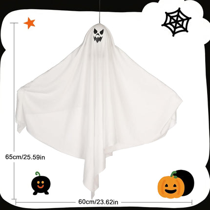 2-Piece Color-Changing Light-Up Hanging Ghosts, Auto-Timer Halloween Yard Decor