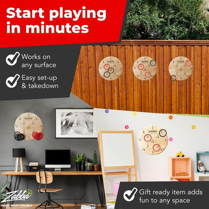 Outdoor Wooden Ring Toss Game Set for Kids, Adults and Family Activities