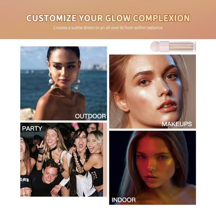 2PCS Liquid Highlighter Blush Contour Sticks, Waterproof Luminous Face Makeup, Blendable