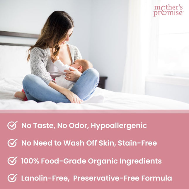 Organic Nipple Butter for Breastfeeding, Lanolin-Free, Safe for Moms & Babies
