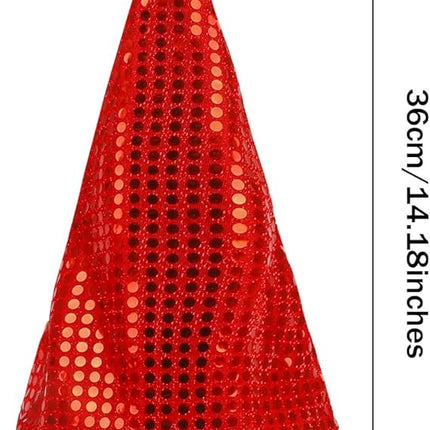 Red Sequin Santa Hat for Adults – Christmas Party Costume & Holiday Home Decor