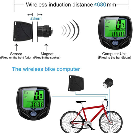 Wireless Bicycle Speedometer & Odometer – Waterproof LCD Bike Computer