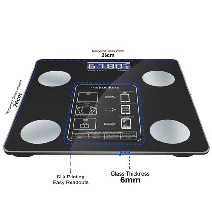 Smart Body Weight Scale – BMI, Body Fat, Muscle Mass, Bluetooth App Sync