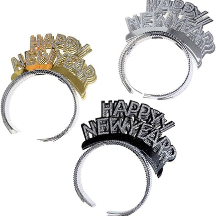 Happy New Year Headband Tiara 12 Pcs NYE Party Favor Decorations