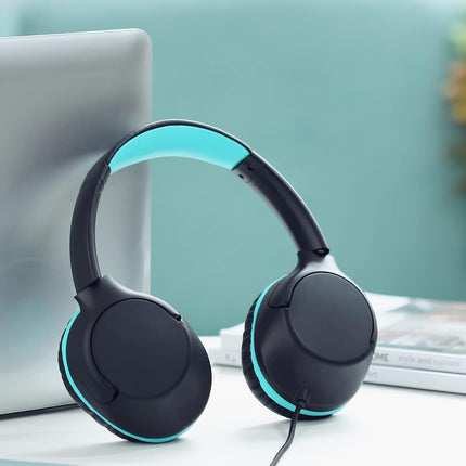 Kids Over-Ear Headphones – 94dB Volume-Limited, Wired, Adjustable for School & Travel