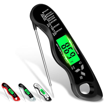 Digital Meat Thermometer – IP67 Waterproof, Backlight, Hold & Calibration