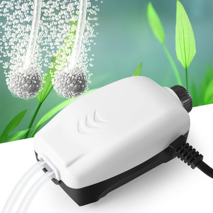 2W Nano Aquarium Air Pump, 57GPH Adjustable Dual Outlet Aerator for 1-50 Gallon Tanks