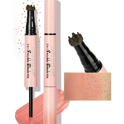 2-in-1 Freckle Pen with Blush, Waterproof Long-Lasting Sun-Kissed Makeup, Quick-Dry