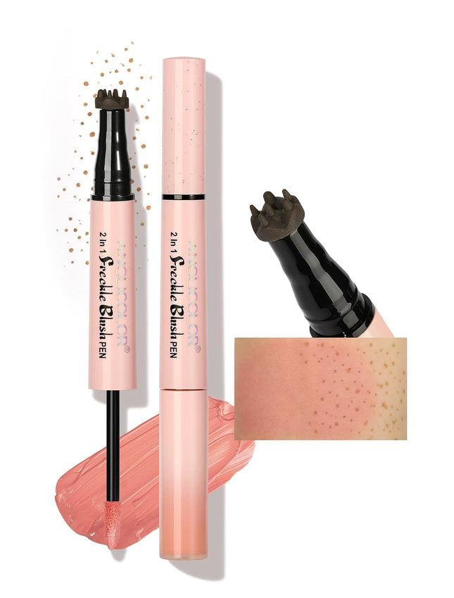 2-in-1 Freckle Pen with Blush, Waterproof Long-Lasting Sun-Kissed Makeup, Quick-Dry