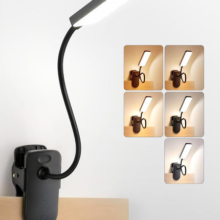 Clip On Reading Light 48 LED 9 Brightness 5 Colors Rechargeable 4000mAh Clamp