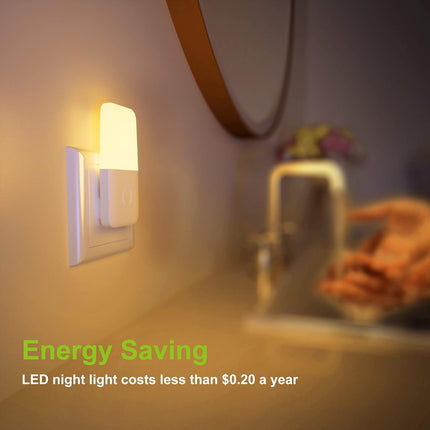 6-Pack LED Night Lights – Warm White with Dusk to Dawn Sensor for Home