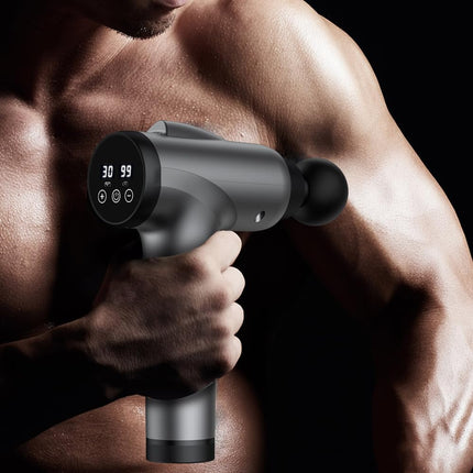Massage Gun Deep Tissue 30 Speeds 9 Attachments Quiet Muscle Massager Grey Pain