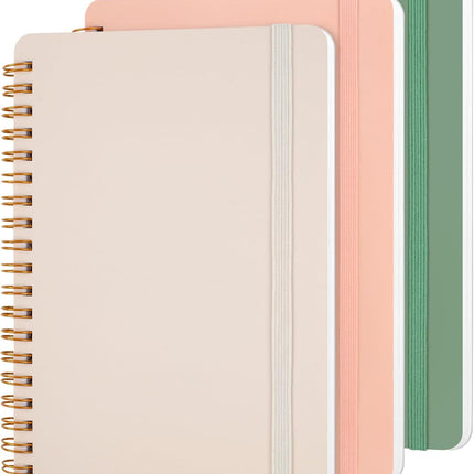 3PCS Spiral Notebooks 5x7 – Morandi, 70 Sheets, Cute Notebooks for Women
