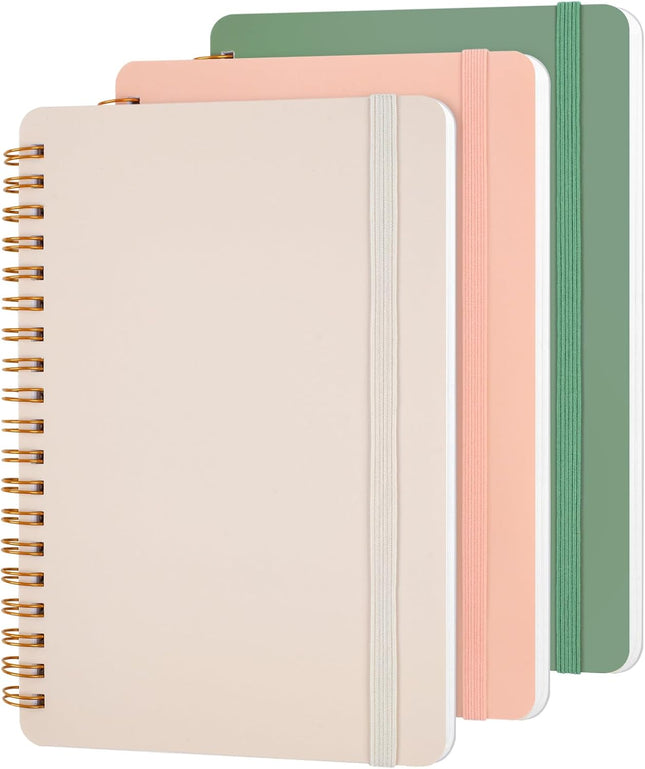 3PCS Spiral Notebooks 5x7 – Morandi, 70 Sheets, Cute Notebooks for Women