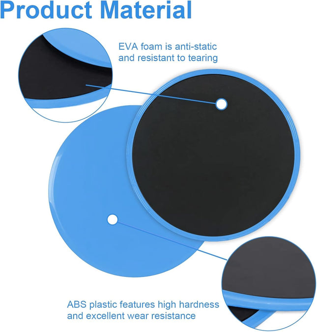 2 Pack Exercise Sliders Gliding Discs for Core Workouts Pilates Fitness