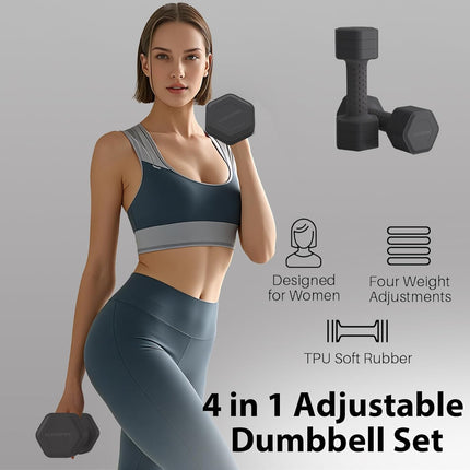 5LB Adjustable Dumbbell Set of 2 Hand Weights for Home Exercise Training