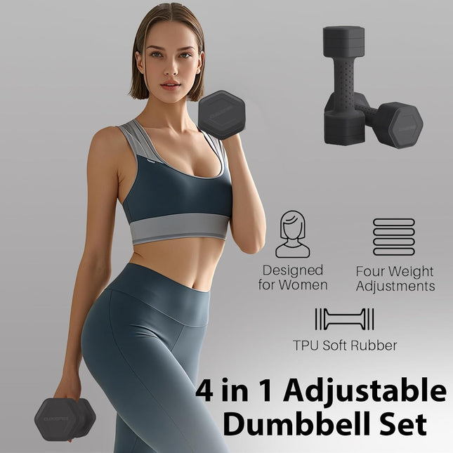 5LB Adjustable Dumbbell Set of 2 Hand Weights for Home Exercise Training