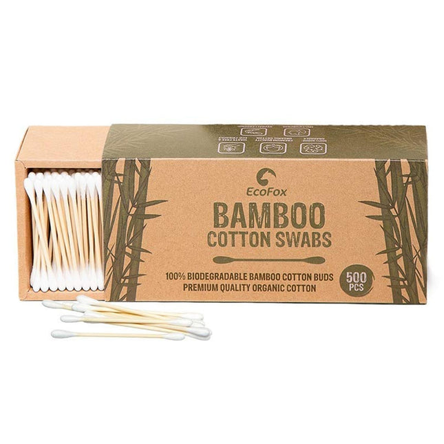 Eco-Friendly Bamboo Cotton Swabs, 500 Count – 100% Natural & Sustainable